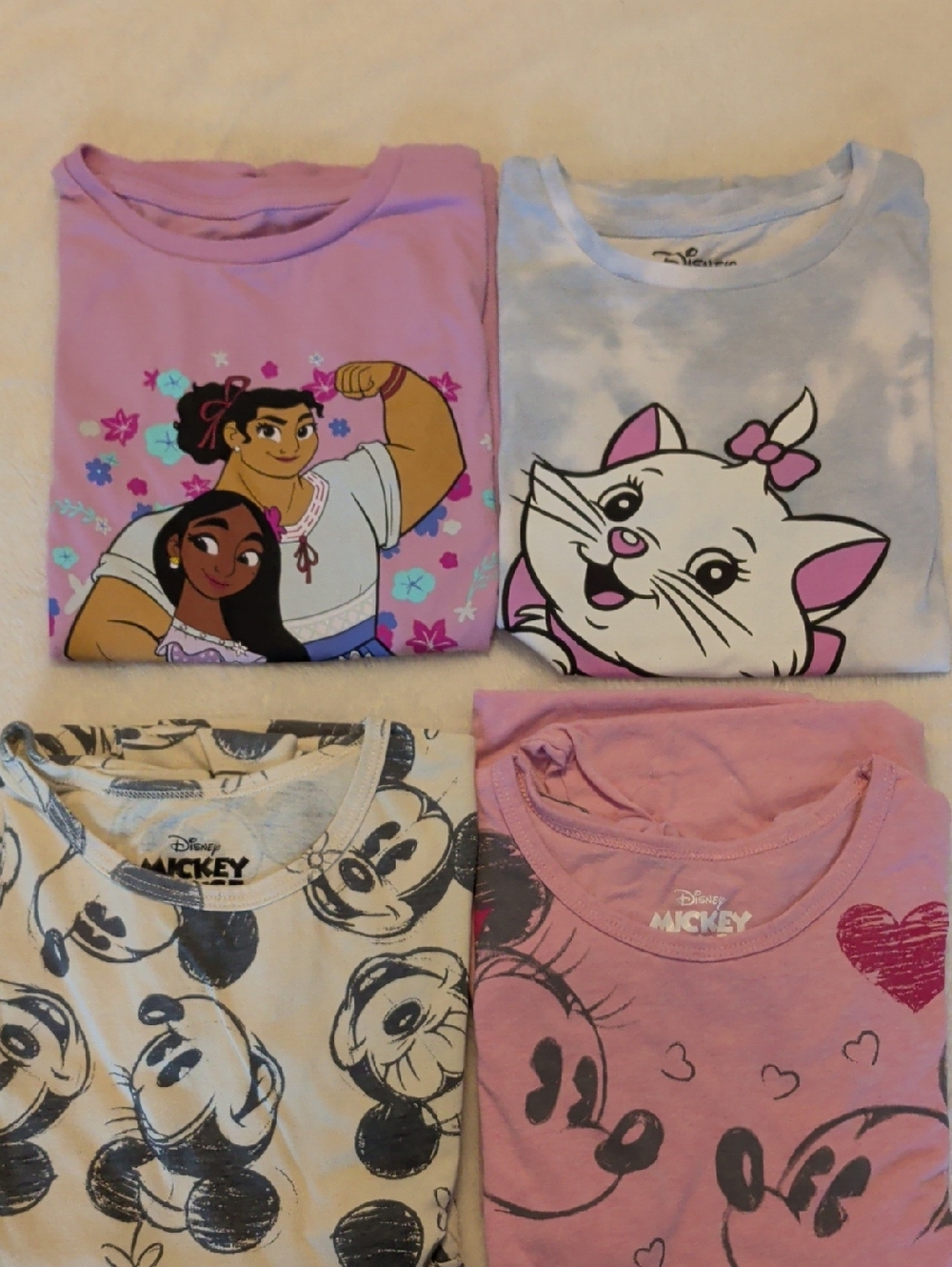 Disney - Kids Short Sleeve Size 7/8 Multi Character Tshirt And Dress Bundle
